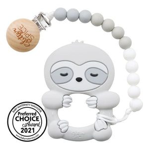 Glitter & Spice Teether & Pacifier Clip, Sloth