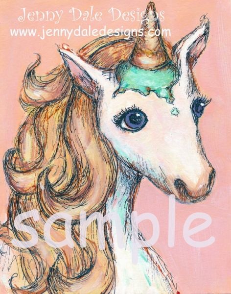 Jenny Dale Designs Art Print Unicorn