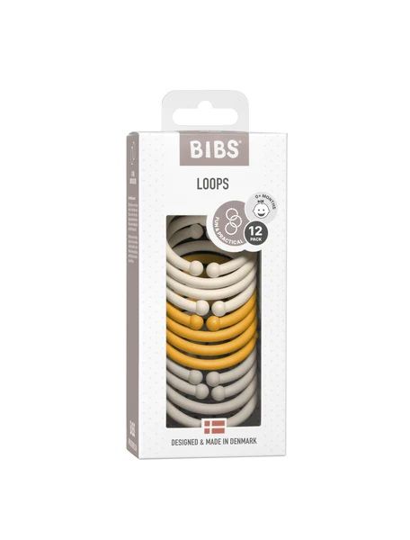 BIBS Loops 12 Pack, Ivory/Honey Bee/Sand