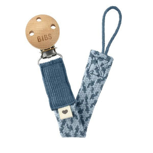 Blue braided pacifier clip