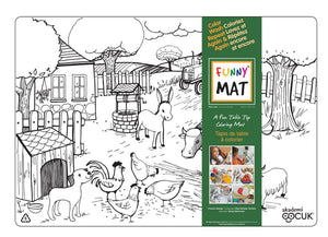Funny Mat Farm Animals Washable Coloring Mat, 18.9x13.2"