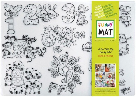 Funny Mat Numbers Washable Coloring Mat, 18.9x13.2