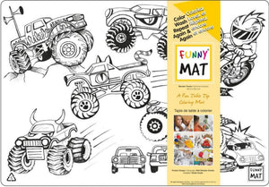 Funny Mat Monster Truck Washable Coloring Mat, 18.9x13.2"