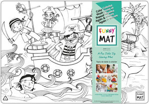 Funny Mat Pirates Washable Coloring Mat, 18.9x13.2"