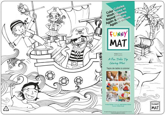 Funny Mat Pirates Washable Coloring Mat, 18.9x13.2