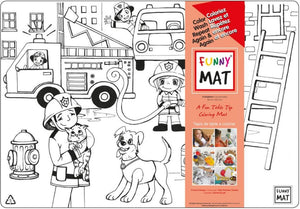 Funny Mat Firefighters Washable Coloring Mat
