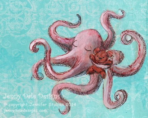 Jenny Dale Designs Art Print Octopus