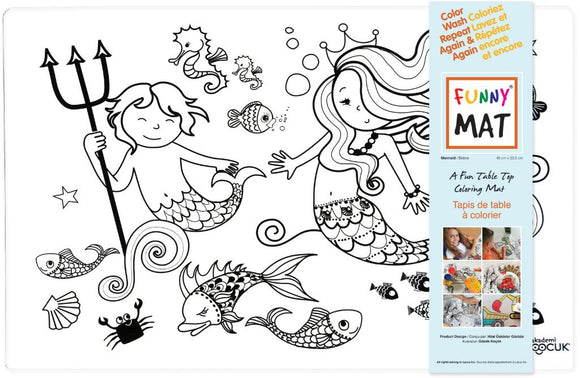 Funny Mat Mermaid Washable Coloring Mat, 18.9x13.2
