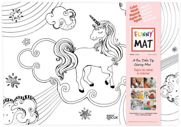 Funny Mat Unicorn Washable Coloring Mat, 18.9x13.2