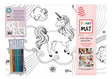Funny Mat Set of 2 Unicorn/Mermaid Washable Coloring Mat, 18.9x13.2"
